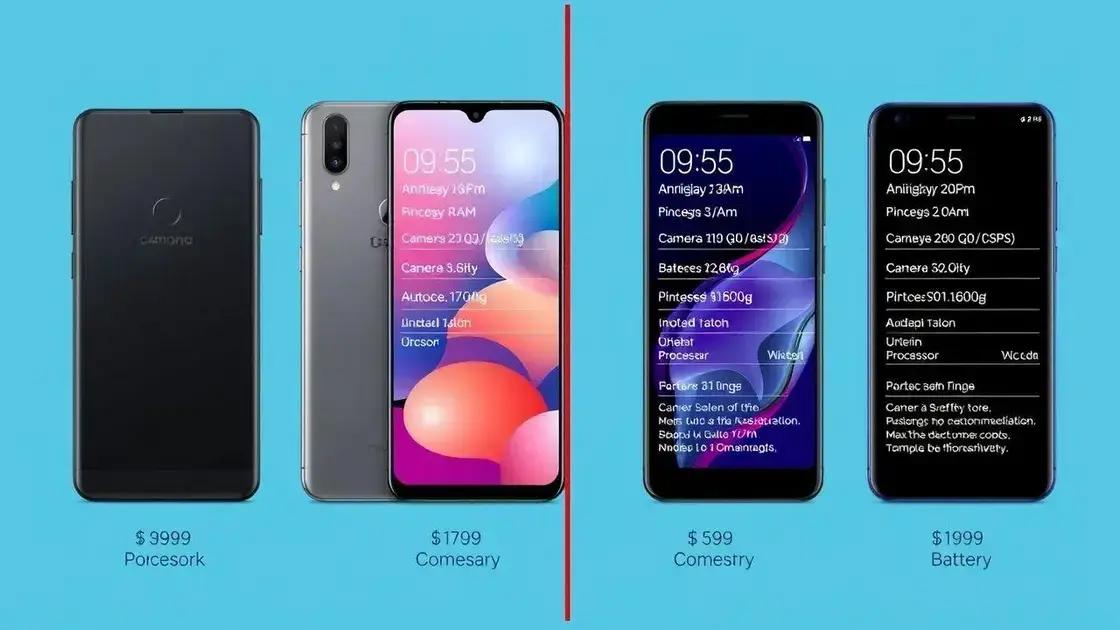 Comparativo de preços e especificações