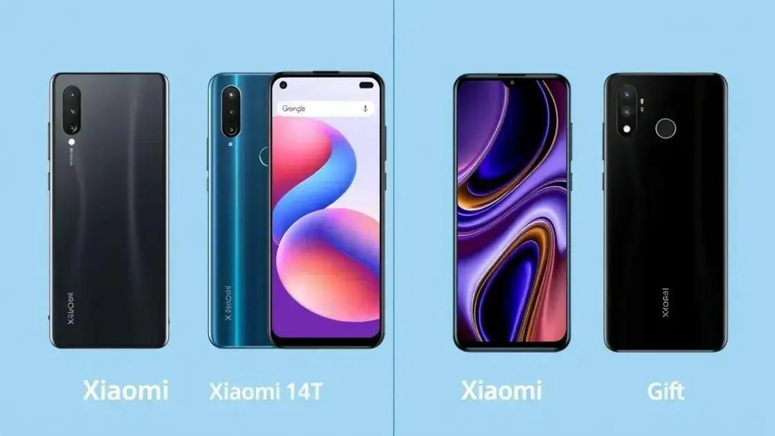 Comparativo com outros smartphones da Xiaomi Comparativo com outros smartphones da Xiaomi
