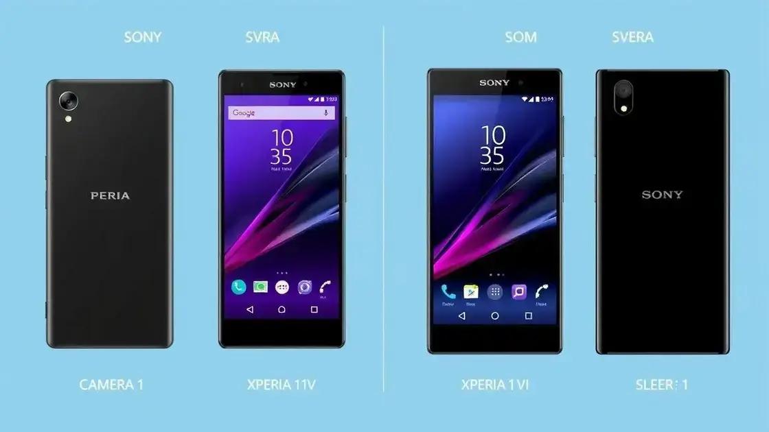 Comparativa com modelos anteriores da Sony