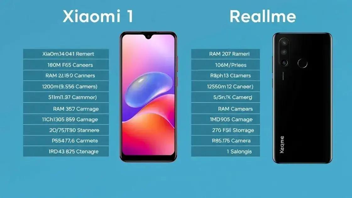 Especificações técnicas comparadas Especificações técnicas comparadas