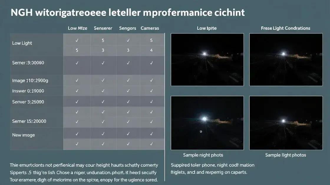 Comparativo de desempenho em baixa luminosidade Comparativo de desempenho em baixa luminosidade