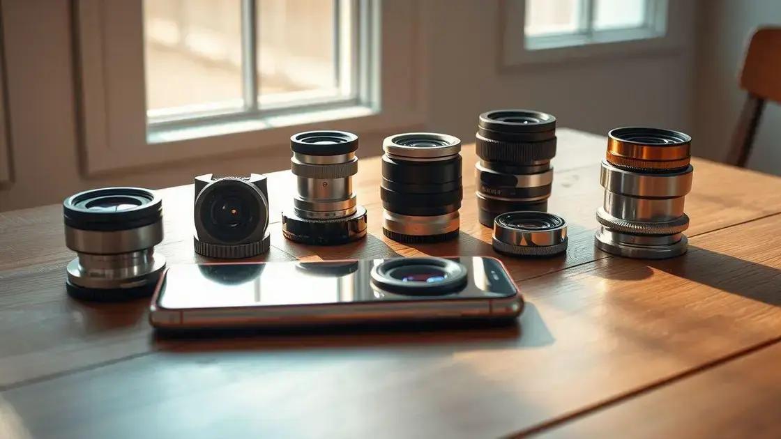 Principais tipos de lentes externas disponíveis Principais tipos de lentes externas disponíveis