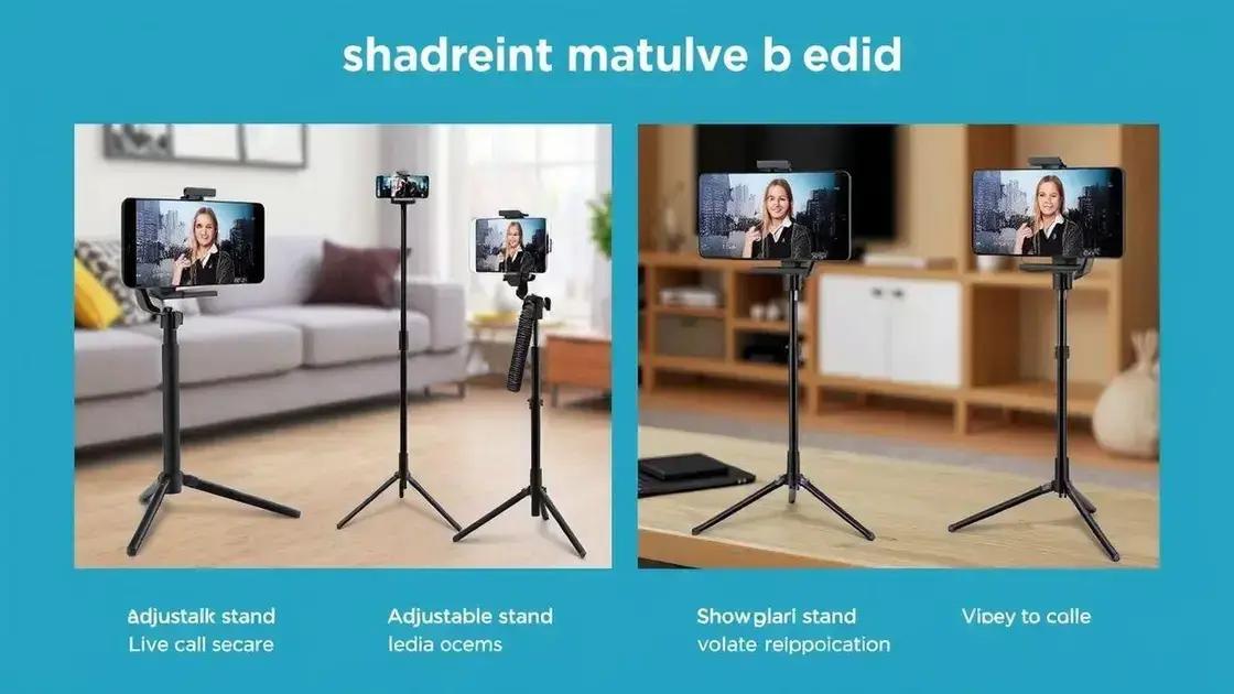 Tipos de suporte ajustável para live e videochamadas Tipos de suporte ajustável para live e videochamadas