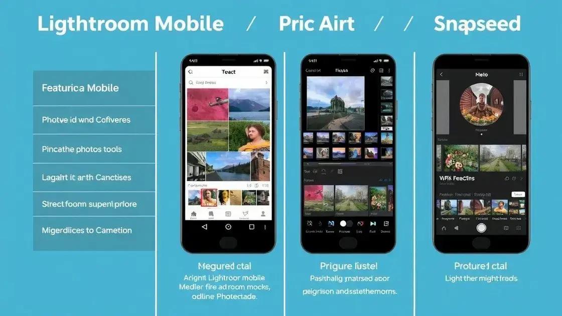Comparativo: Lightroom Mobile, PicsArt e Snapseed Comparativo: Lightroom Mobile, PicsArt e Snapseed